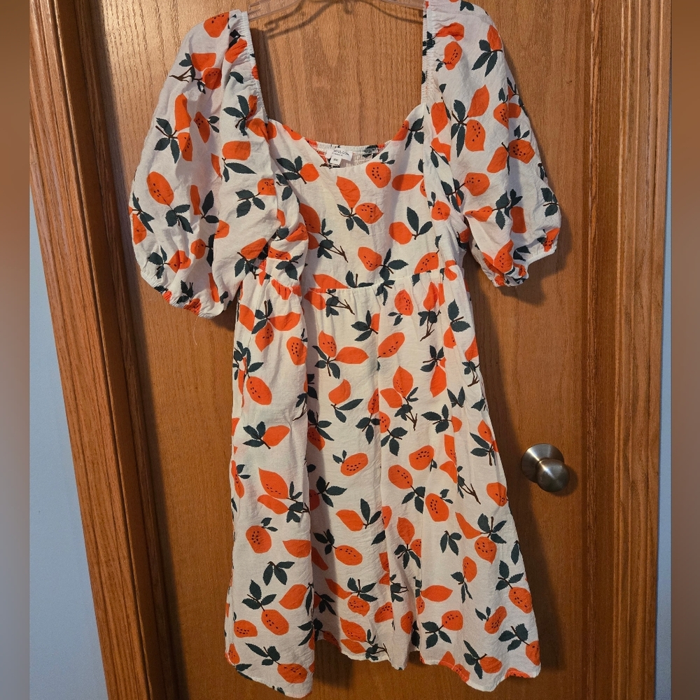 Orange and Green Patterned Dress